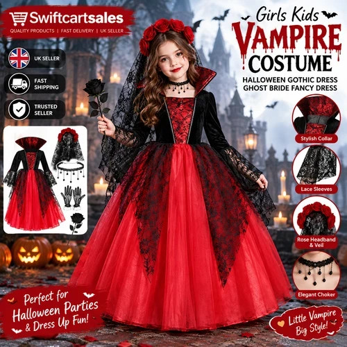 Girls kids vampire costume - kids,