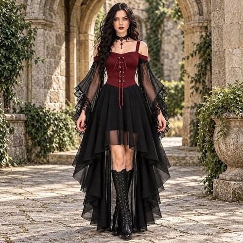 Women gothic witch dress - gothic,